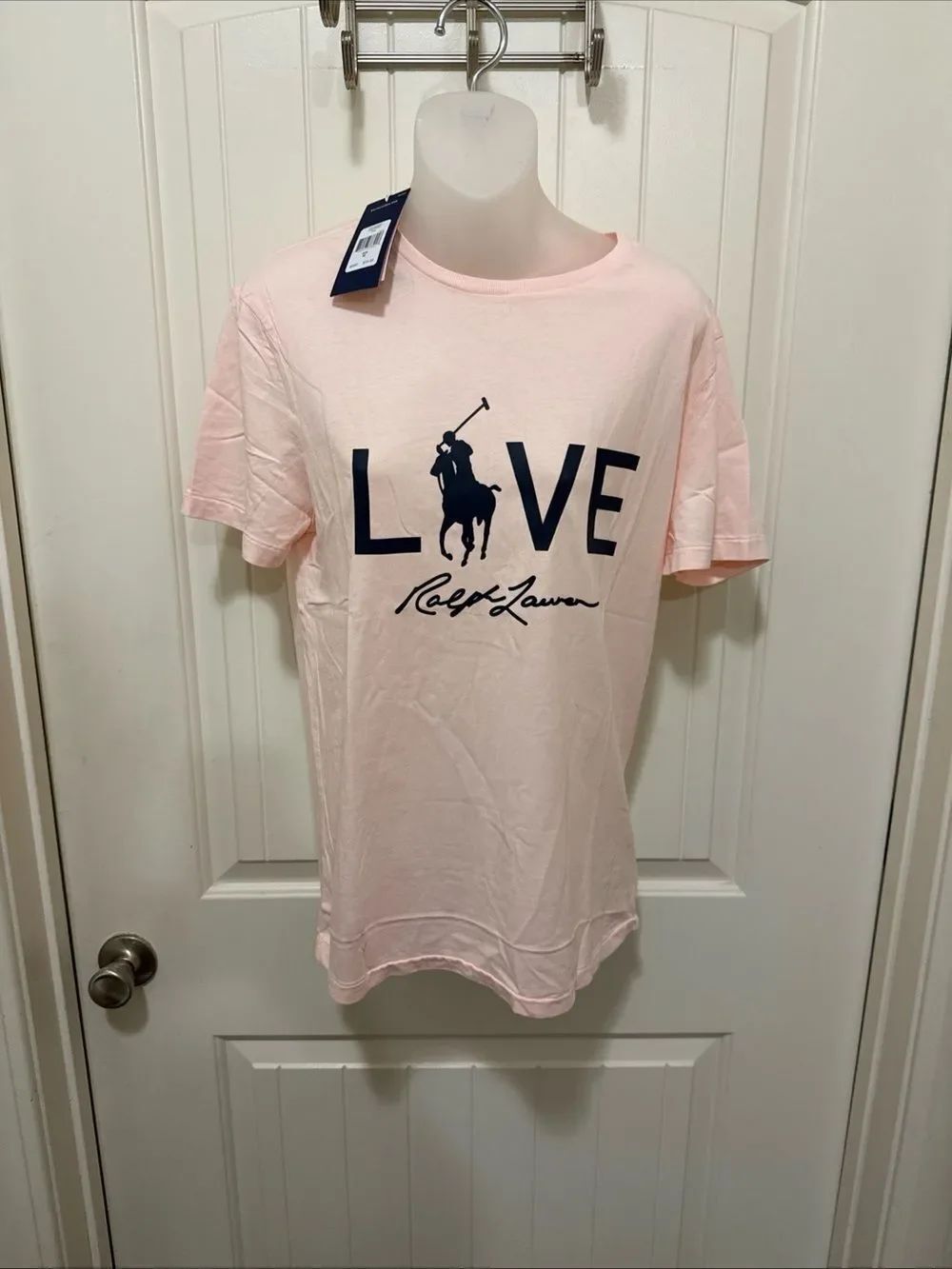 Polo Ralph Lauren Love Pink Short Sleeve Cotton T-Shirt Top Med Slim Fit